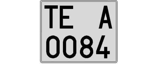TE0084A matricula cuadrada
