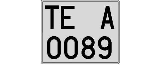 TE0089A matricula cuadrada