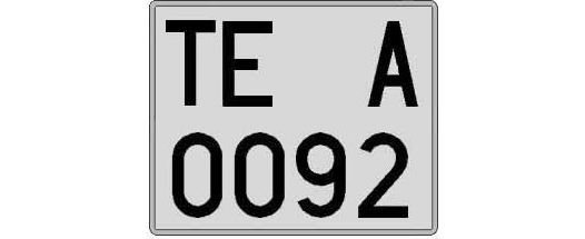 TE0092A matricula cuadrada