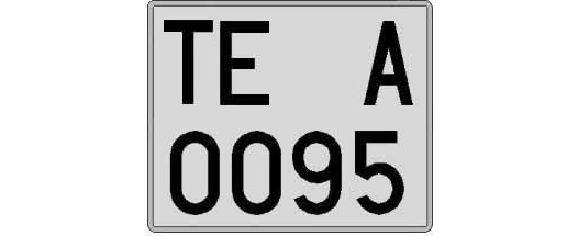 TE0095A matricula cuadrada