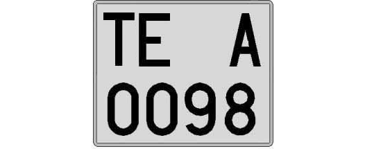 TE0098A matricula cuadrada