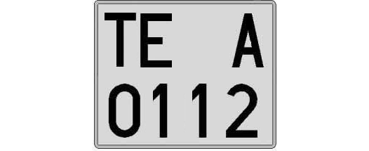 TE0112A matricula cuadrada