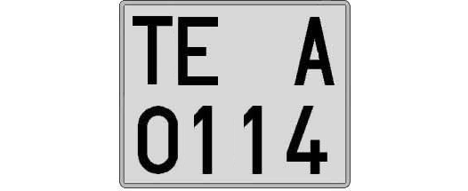 TE0114A matricula cuadrada