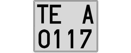 TE0117A matricula cuadrada