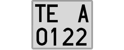 TE0122A matricula cuadrada