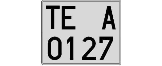 TE0127A matricula cuadrada