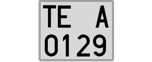 TE0129A matricula cuadrada