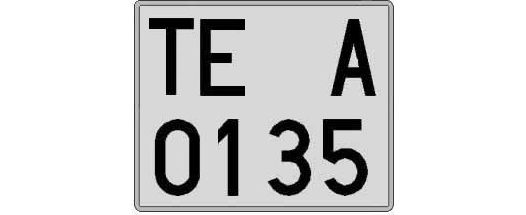 TE0135A matricula cuadrada