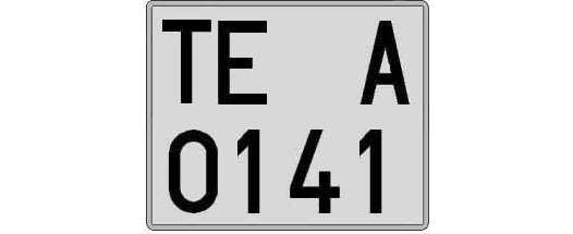 TE0141A matricula cuadrada
