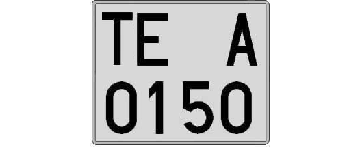 TE0150A matricula cuadrada