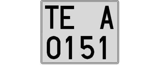 TE0151A matricula cuadrada