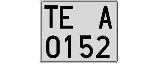 TE0152A matricula cuadrada