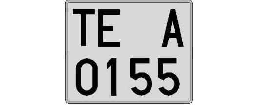 TE0155A matricula cuadrada