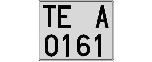 TE0161A matricula cuadrada