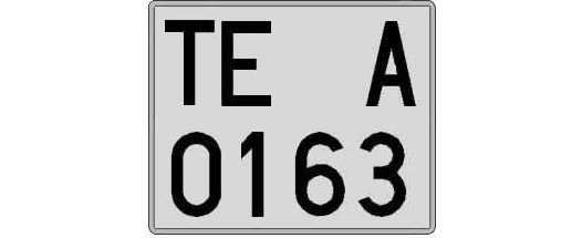 TE0163A matricula cuadrada