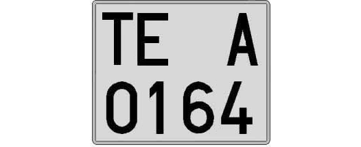 TE0164A matricula cuadrada