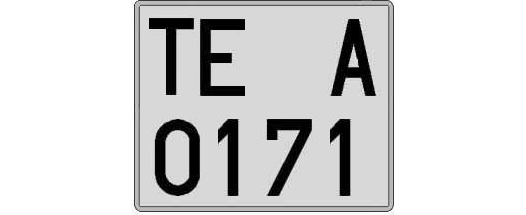 TE0171A matricula cuadrada