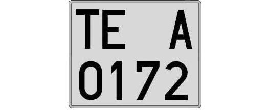 TE0172A matricula cuadrada
