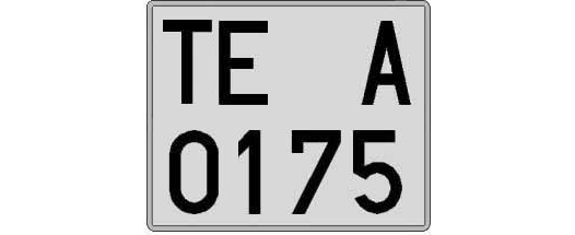 TE0175A matricula cuadrada