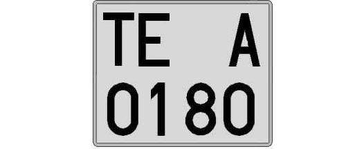 TE0180A matricula cuadrada
