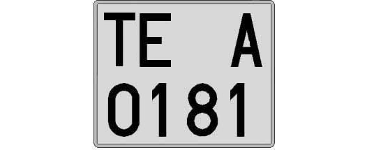 TE0181A matricula cuadrada