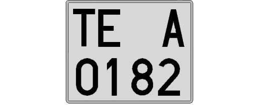 TE0182A matricula cuadrada
