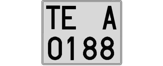 TE0188A matricula cuadrada
