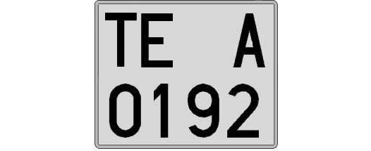 TE0192A matricula cuadrada