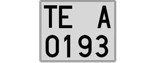 TE0193A matricula cuadrada