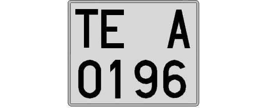 TE0196A matricula cuadrada