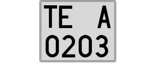 TE0203A matricula cuadrada