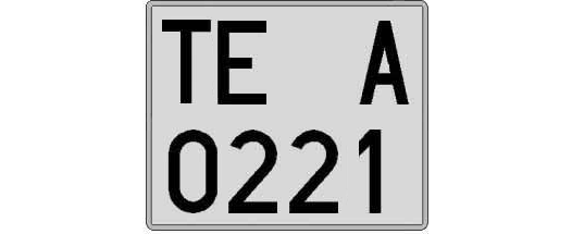 TE0221A matricula cuadrada