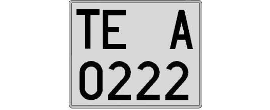 TE0222A matricula cuadrada