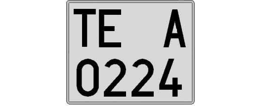 TE0224A matricula cuadrada