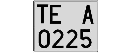 TE0225A matricula cuadrada