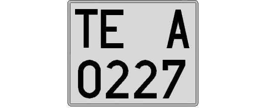TE0227A matricula cuadrada