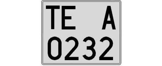 TE0232A matricula cuadrada