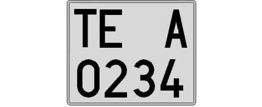 TE0234A matricula cuadrada