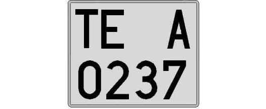 TE0237A matricula cuadrada