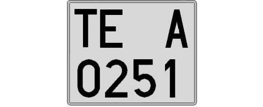 TE0251A matricula cuadrada