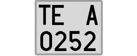 TE0252A matricula cuadrada