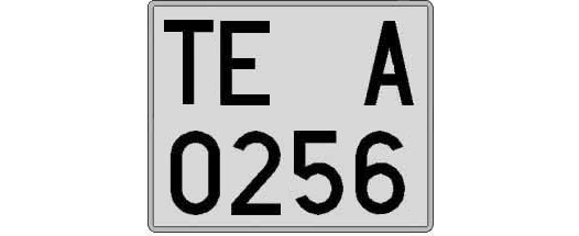 TE0256A matricula cuadrada