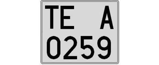 TE0259A matricula cuadrada