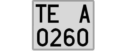 TE0260A matricula cuadrada