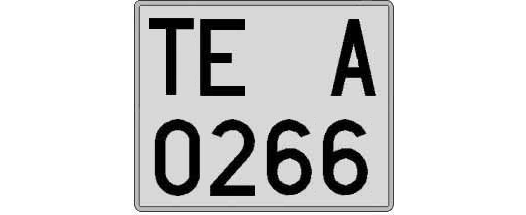 TE0266A matricula cuadrada