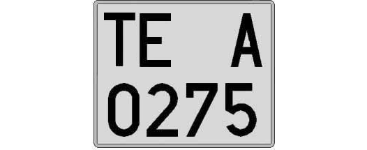 TE0275A matricula cuadrada