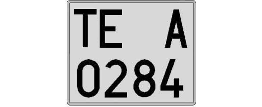 TE0284A matricula cuadrada
