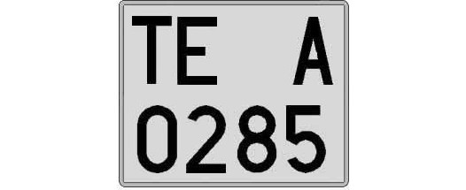 TE0285A matricula cuadrada