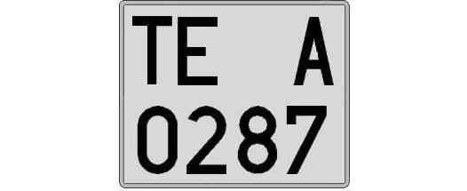 TE0287A matricula cuadrada