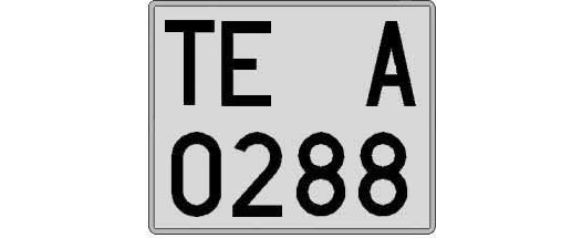 TE0288A matricula cuadrada